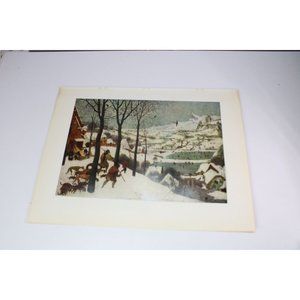 Pieter Bruegel Print Hunters in the Snow Vintage 89075 Elder Peasants
